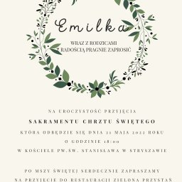Zaproszenie na Chrzest Święty