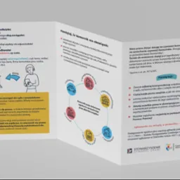 Infografika o prawach dłużnika, stworzona dla Stowarzyszenia Otwarte Drzwi. Zawiera tekst informacyjny, schemat postępowania komorniczego i dane kontaktowe.