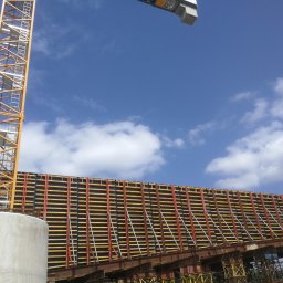 budowa mostu na rzece san w Nisku