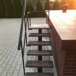 Schody jesionowe w kolorze wenge (drewnochron) 61x20x4, 61x48x4