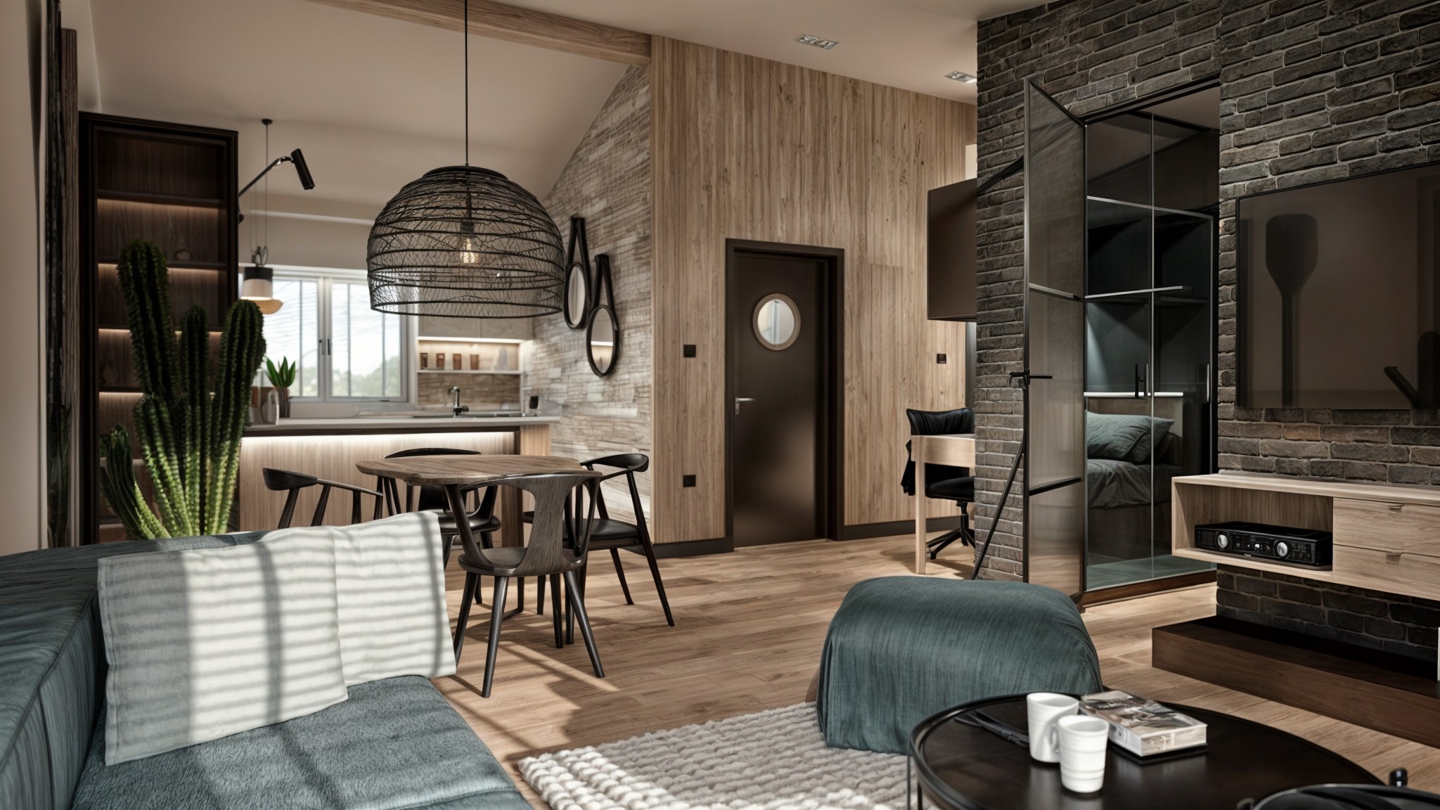 Projekt w loftowo-nadmorskim klimacie.