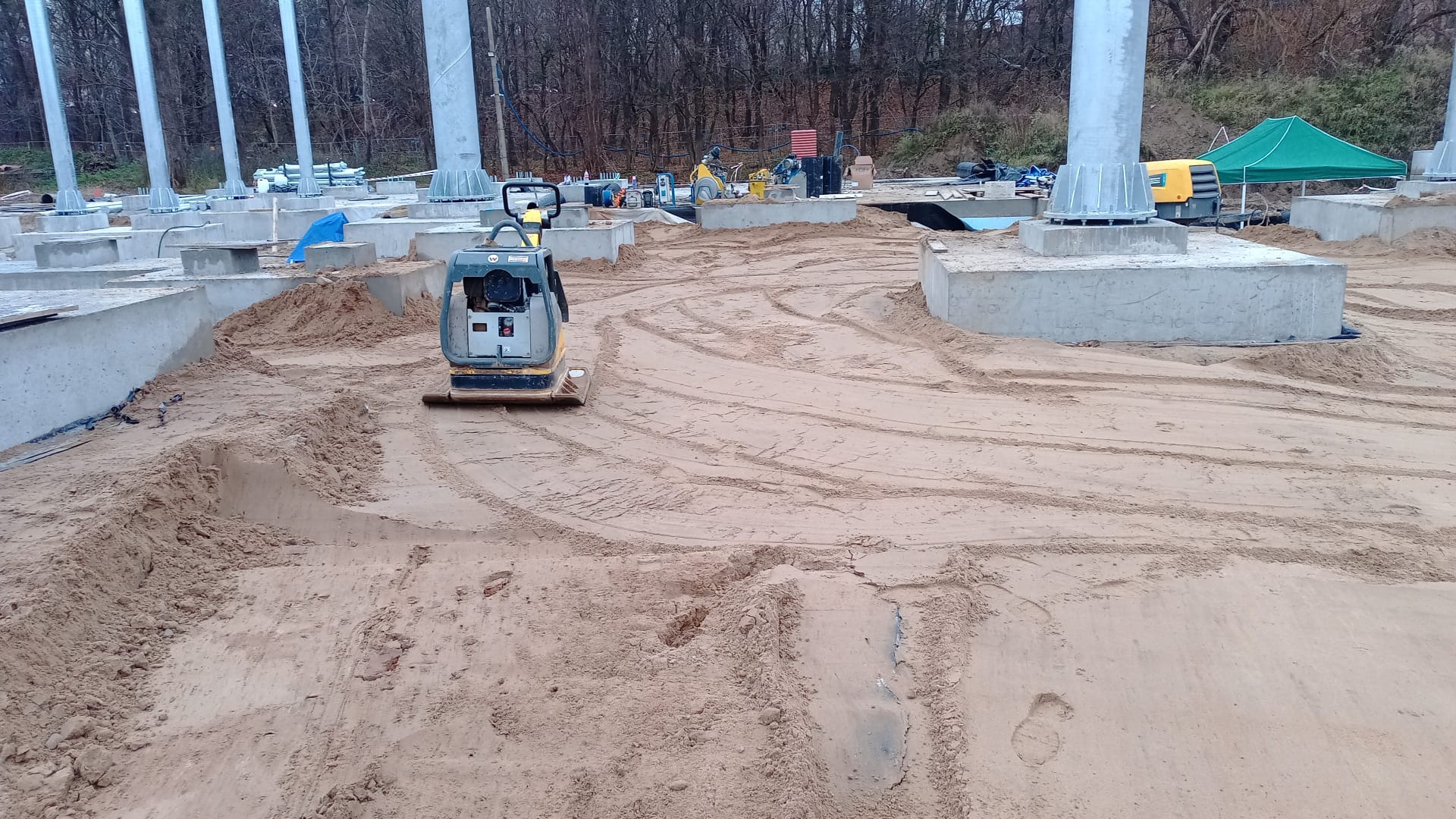 zasypki, zagęszczenia