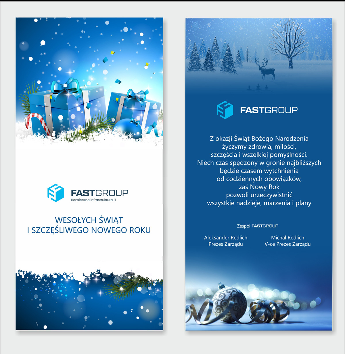 Kartka Świąteczna dla firmy Fast Group.