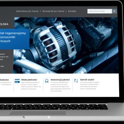 Adwebs Solutions Adam Maruszak - Laptop i smartfon wyświetlające stronę internetową firmy TPA Polska, specjalizującej się w regeneracji alternatorów i rozruszników samochodowych.