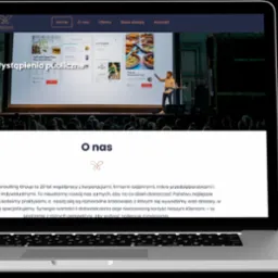 Laptop i smartfon wyświetlające stronę internetową firmy Anizeet, prezentującą relację z publicznego wystąpienia i ofertę dla restauracji.