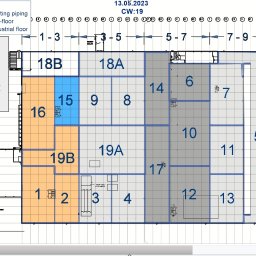 Patryk Makowski Consulting and Engineering - wizualizacja harmonogramu na rzucie