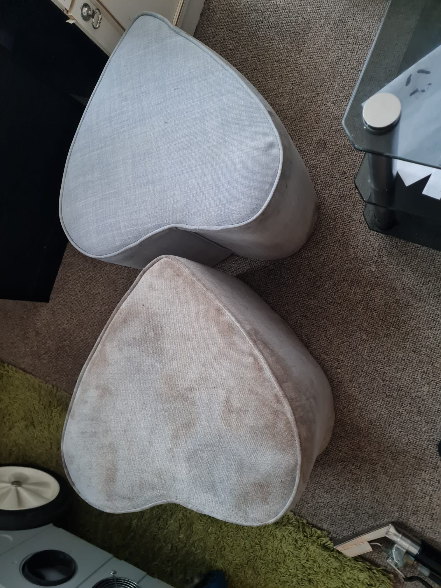 Pufa przed i po wypraniu