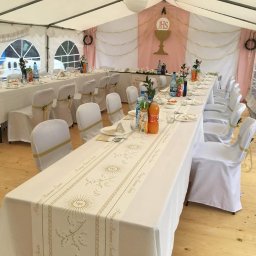 Namiot z podłogą na I Komunię Świętą.