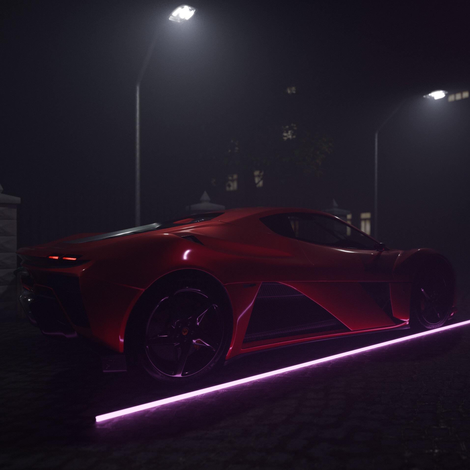 Martwe miasto z estetyczną ferrari