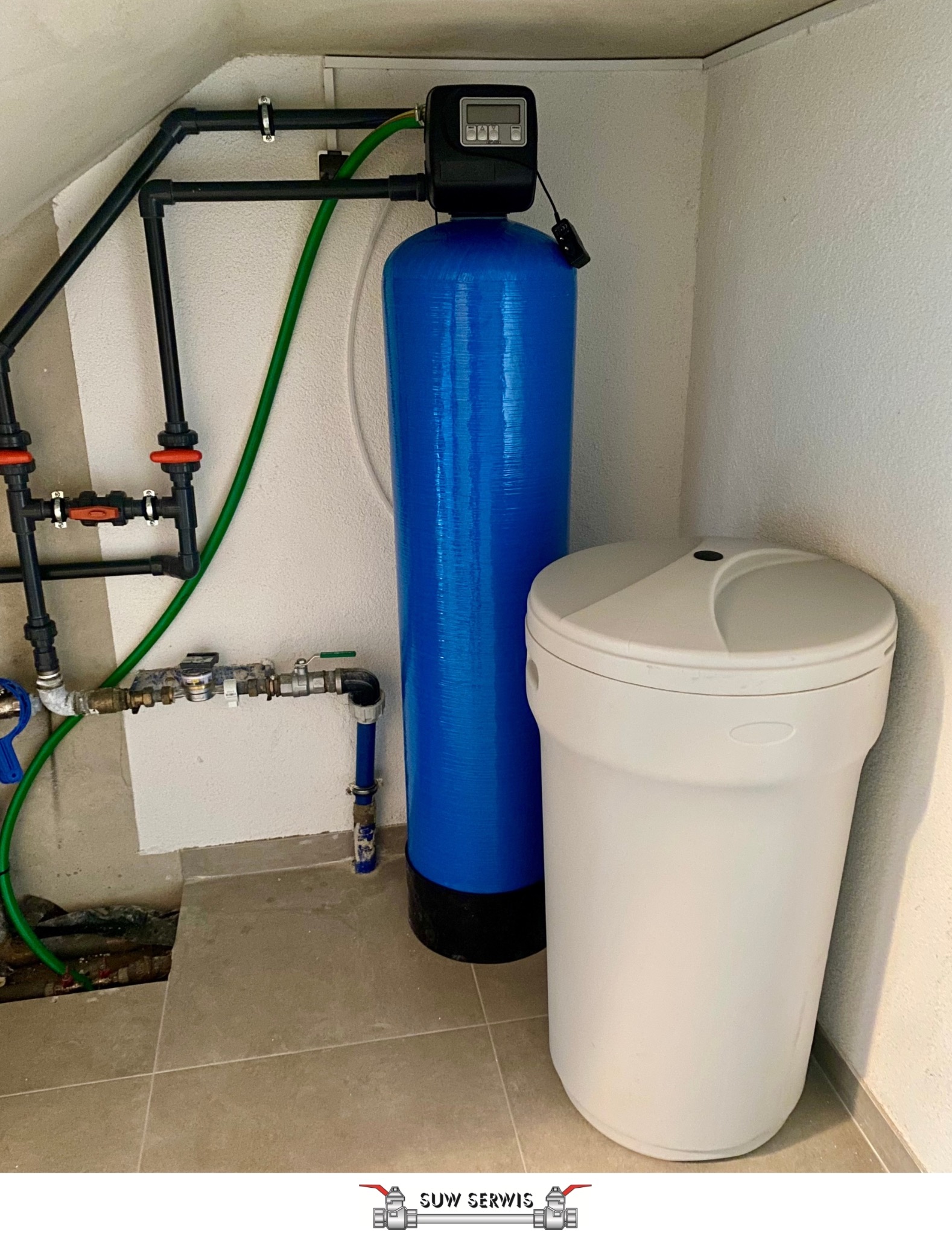 Stacja do zmiękczania wody w pensjonacie.