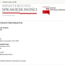 Wpis na liście tłumaczy przysięgłych Ministra Sprawiedliwości