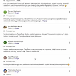 Przykłady opinii moich klient&oacute;w na temat moich tłumaczeń