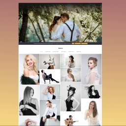 Łukasz Rybacki - Strona internetowa studia fotograficznego z galerią zdjęć. W tle para młoda w plenerze. Na pierwszym planie zdjęcia portretowe i sesje w studio.