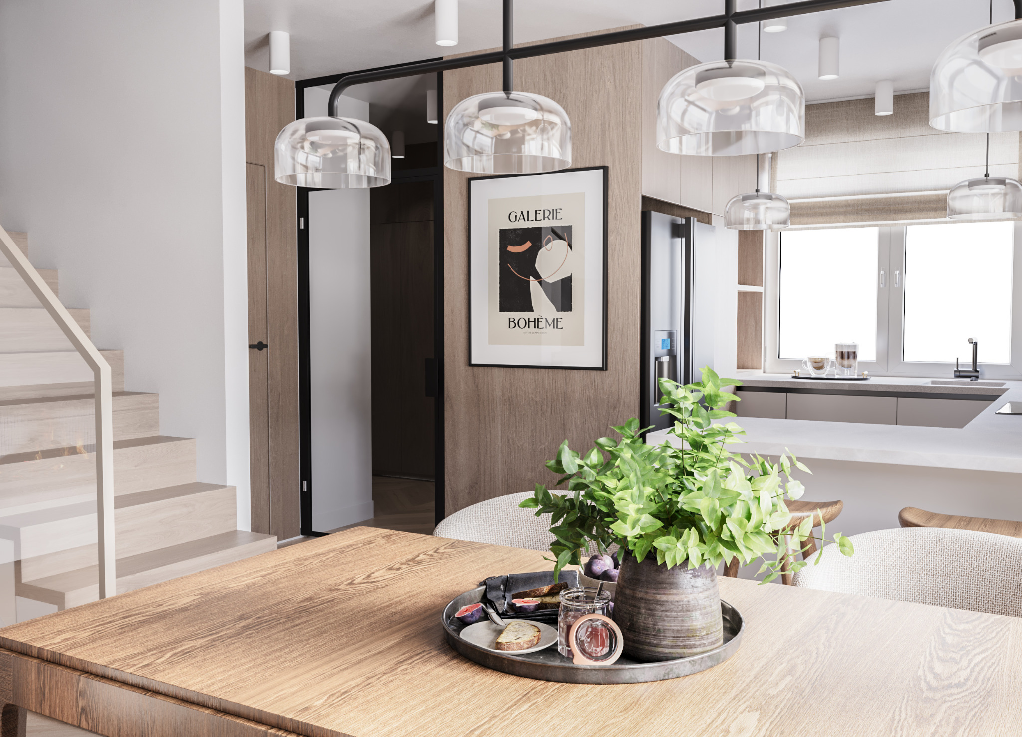 Projekt wnętrz domu w zabudowie szeregowej - salon