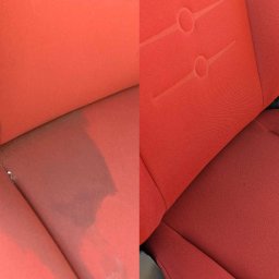 Plama z oleju na fotelu samochodowym 