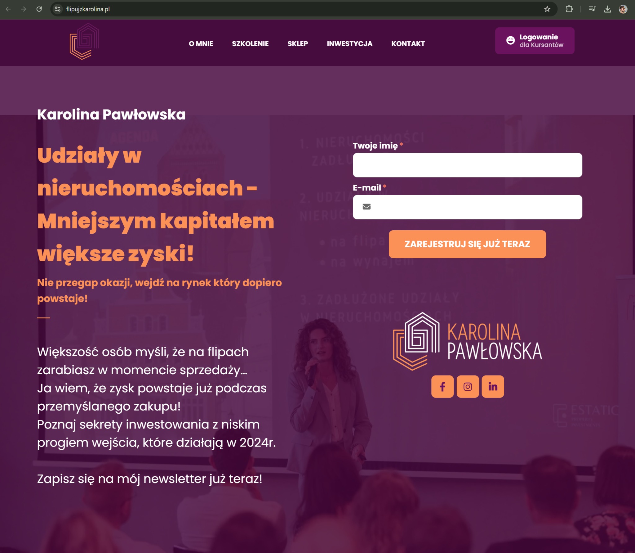 Strona Internetowa, kompleksowa obsługa mediów społecznościowych i reklam - branża nieruchomości