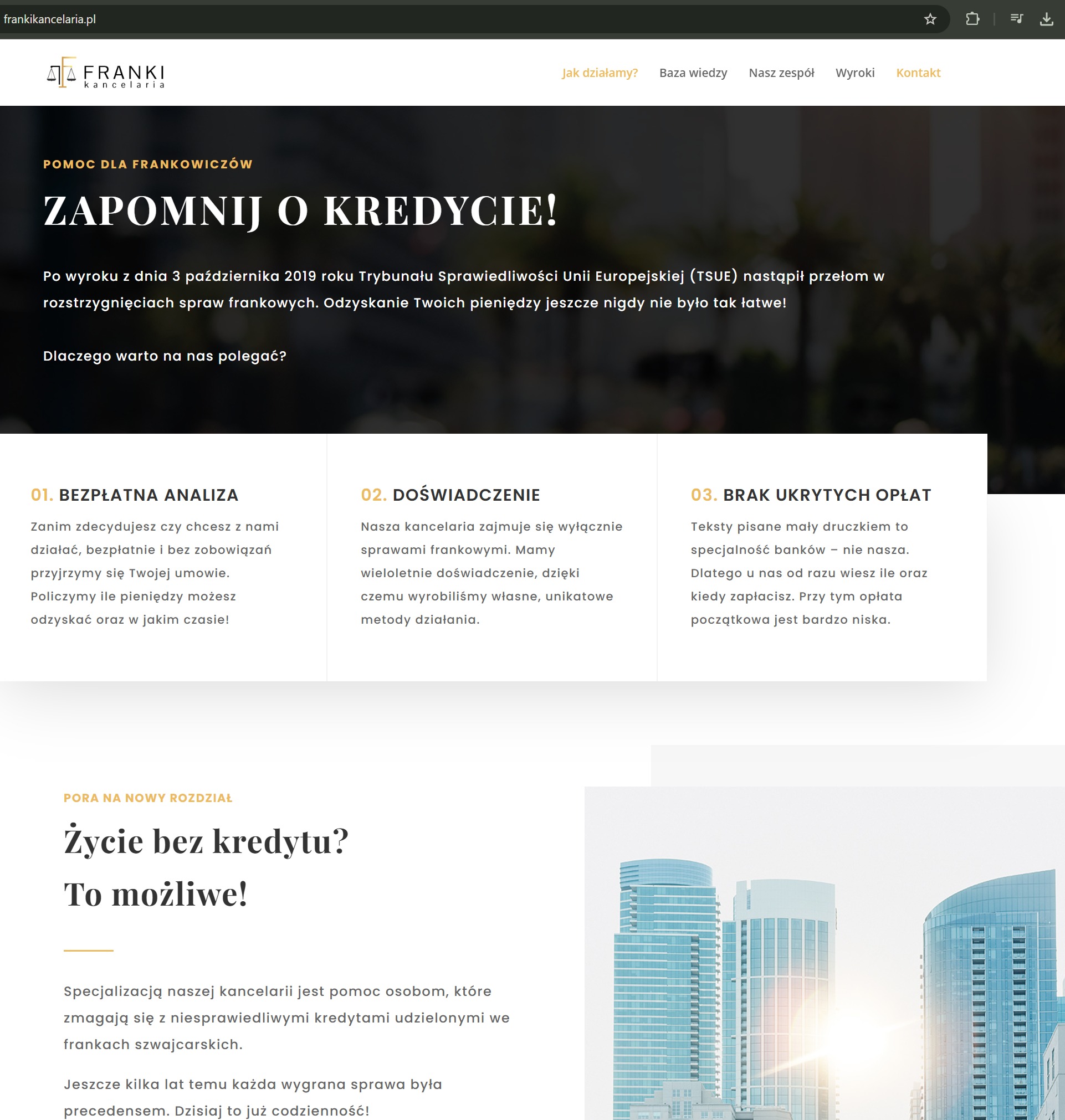 Strona internetowa i kampania reklamowa - branża finansowo-prawna