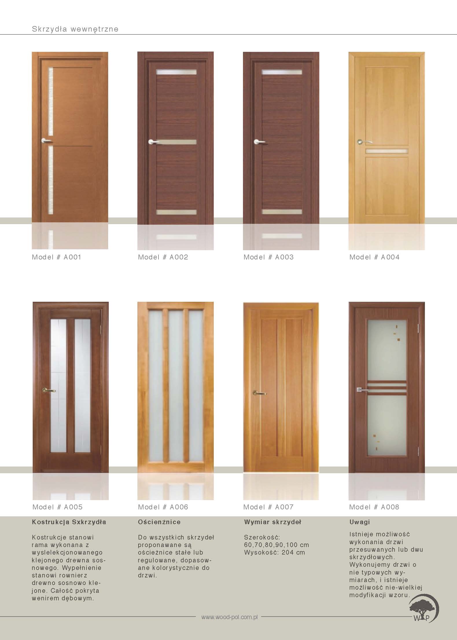 Drzwi pełne dębowe, sosnowe