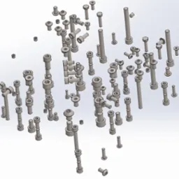 Elementy złączne we wnętrzu zaprojektowanego urządzenia