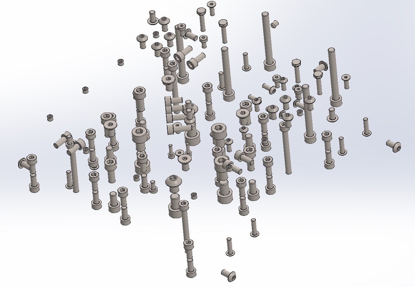 Elementy złączne we wnętrzu zaprojektowanego urządzenia