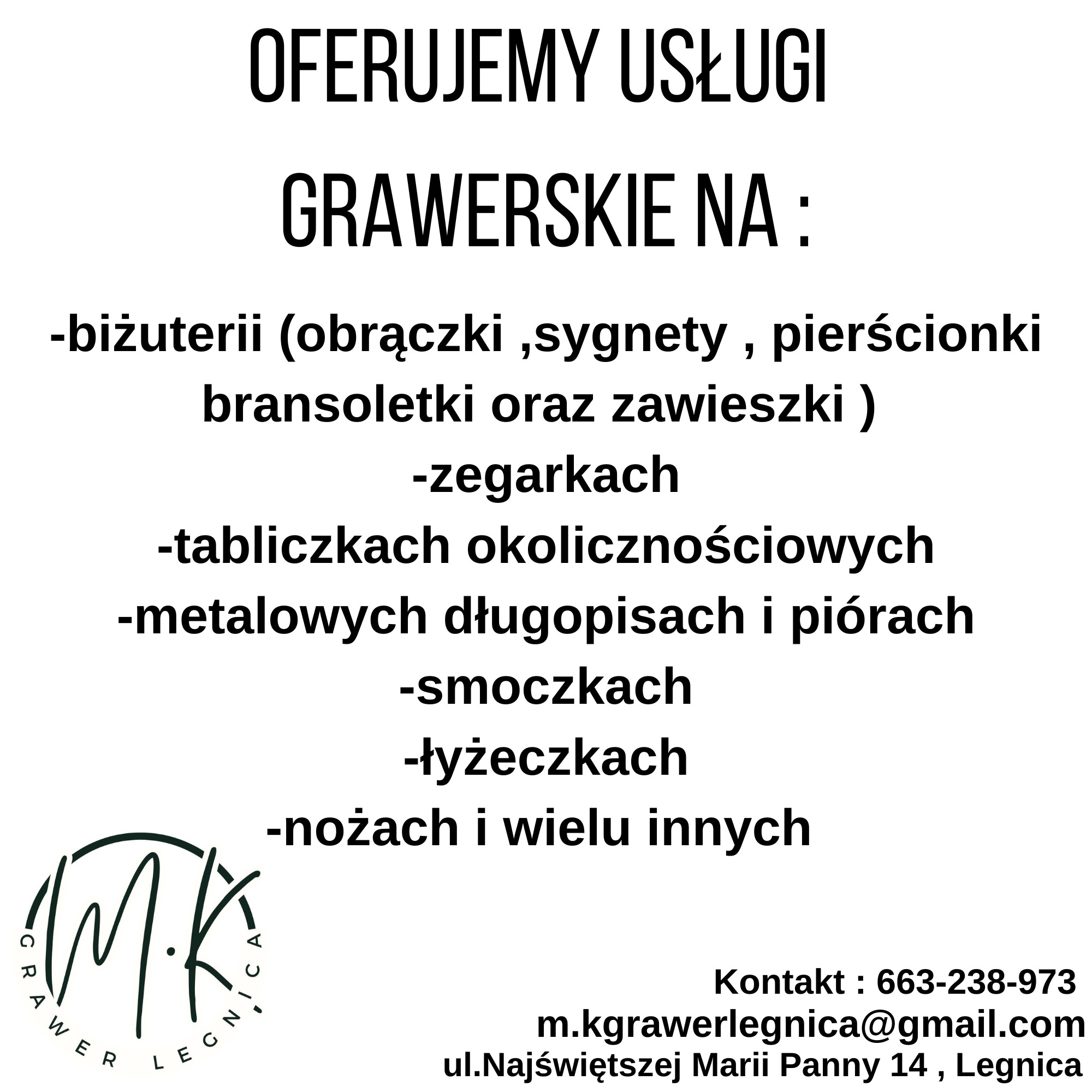 Lista naszych usług .