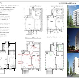 YokaTechnic - Plan mieszkania w Warszawie, Bielany, ulica Maszewska: rzuty, instalacje, aranżacja wnętrz, wizualizacje budynku.
