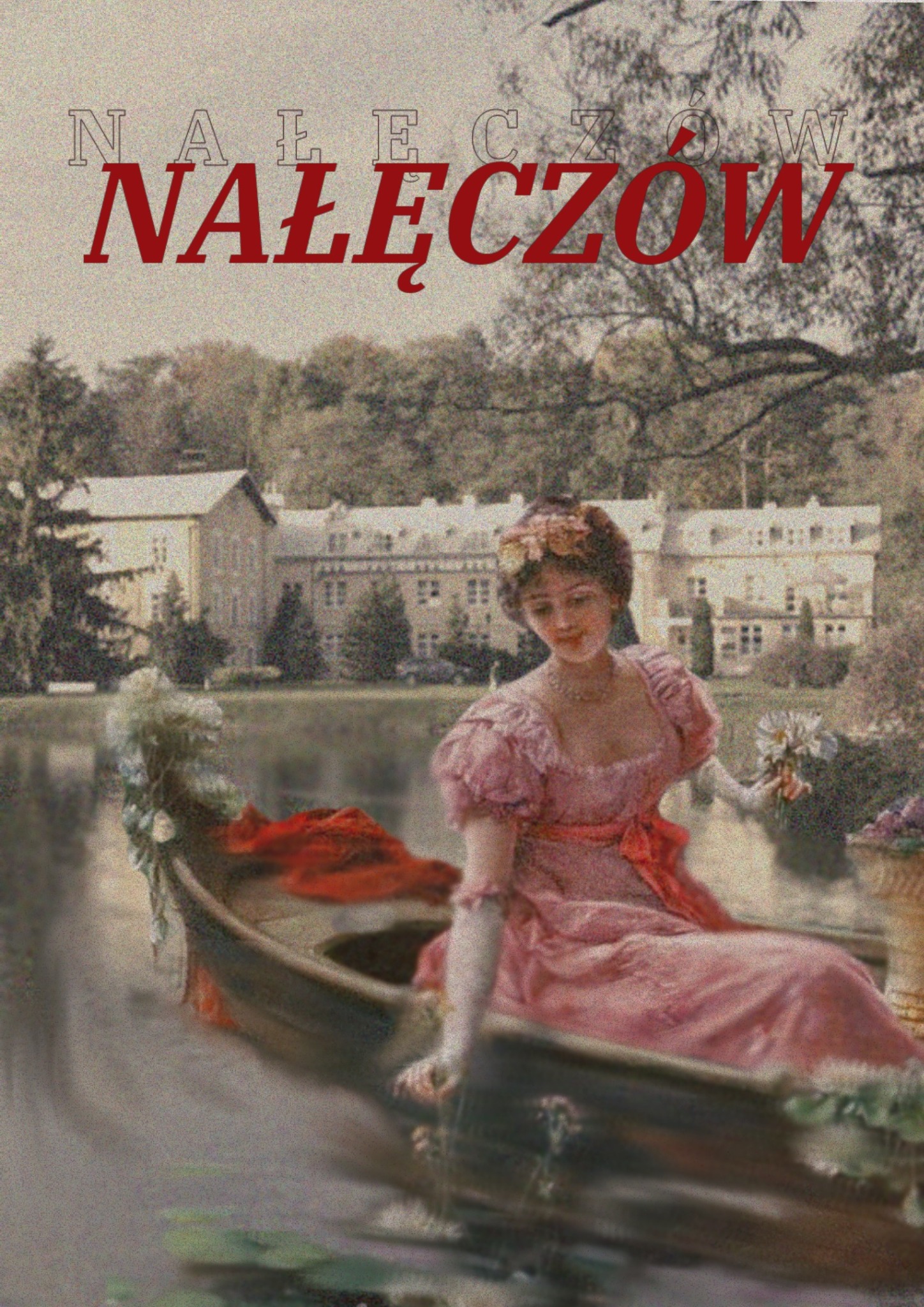 Jedna z pocztówek z serii o Nałęczowie, fotomontaż