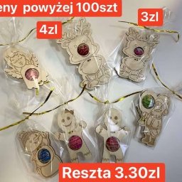 ‼️Zapraszam upominki dla dzieci w kształcie Mikołaja,bałwanka,renifera(mały duży),aniołka,piernika‼️
Wykonane z sklejki 3mm  szlifowane 2 stronnie bez zabrudzeń ładnie zapakowane idealne
zamówienia 
ploteremwycianie@gmail.com
696626417