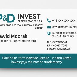 P&D INVEST BUDOWNICTWO SPÓŁKA Z OGRANICZONĄ ODPOWIEDZIALNOŚCIĄ - Melioracja Strumiany