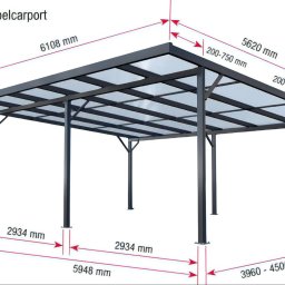 Projekt wiaty pod fotowoltaiczne panele z stanowiskiem na samochody 