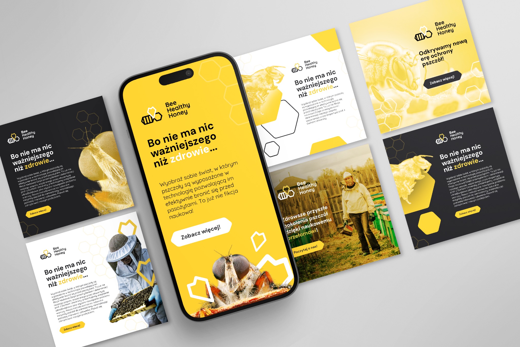 Bee Healthy Honey Zakres realizacji: branding, materiały promocyjne, filmy