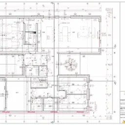 Rzut parteru domu jednorodzinnego z zaznaczonymi wymiarami, powierzchniami pomieszczeń i rozmieszczeniem mebli, wykonany w formie technicznego rysunku architektonicznego.