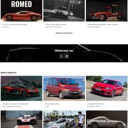 Karkonosze Kreatywni - Strona internetowa bloga motoryzacyjnego corsaclassica.com z nagłówkiem, menu i zdjęciem czerwonego Lamborghini Revuelto Opera Unica na czarnym tle.