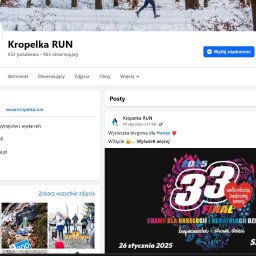 KropelkaRun - prowadzenie social medi takich jak: Instagram i facebook