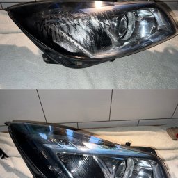 Naprawa i Uszczelnienie parujących lamp Opel INSIGNIA dla Klienta stan przed i po 