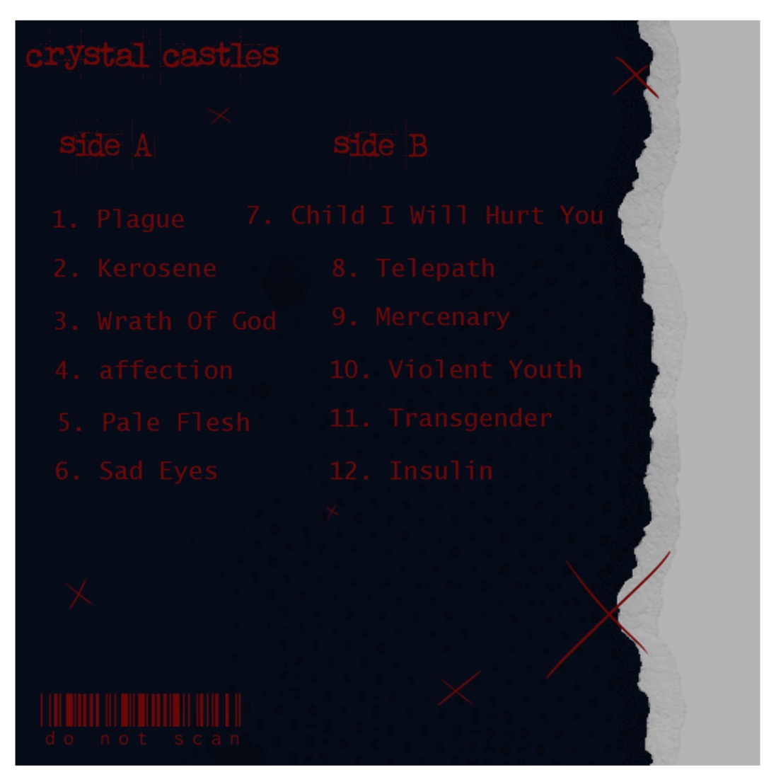 Projekt okładki albumu muzycznego (tył)