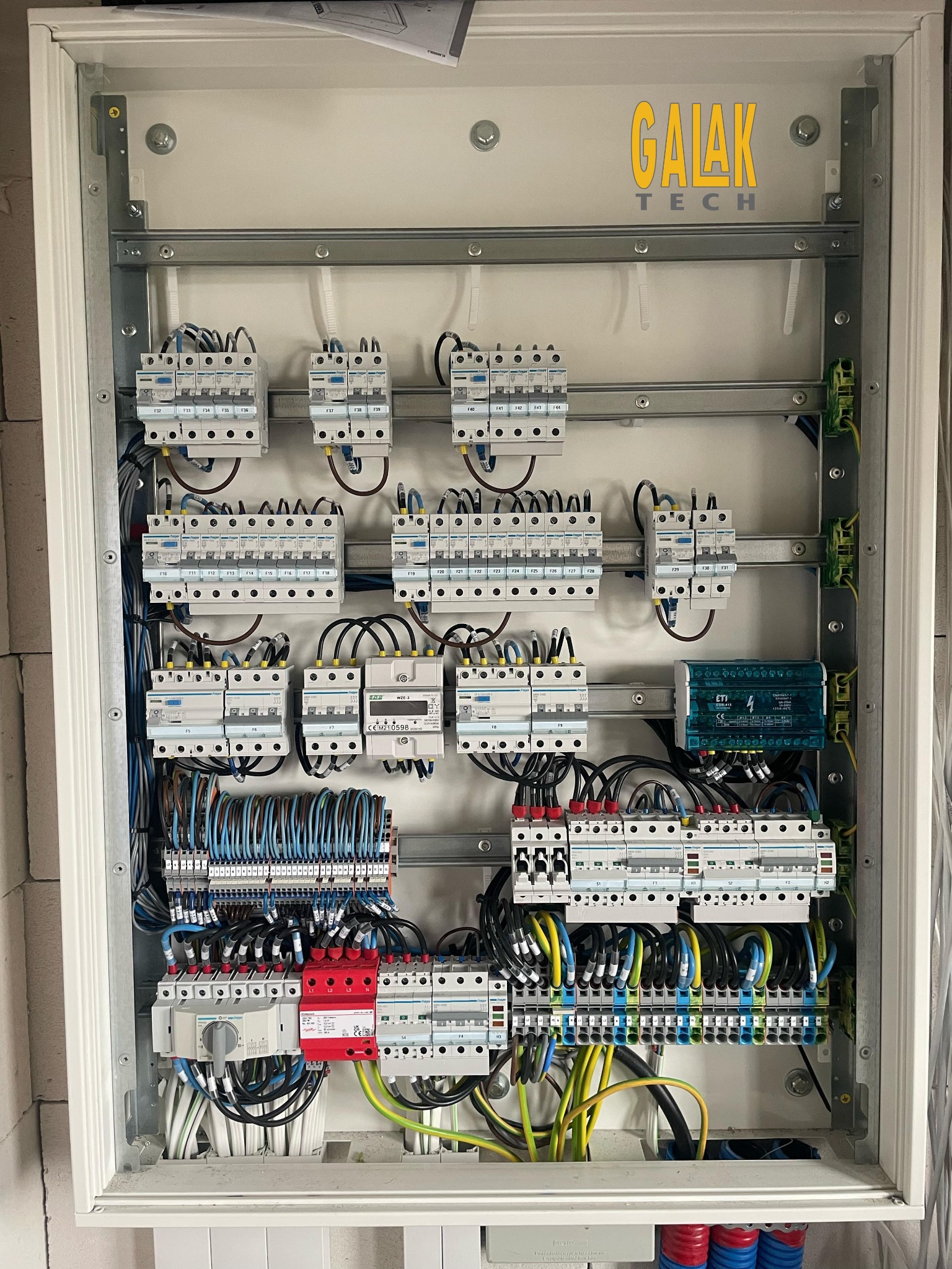 Rozdzielnica elektryczna w trakcie 'obszywania'