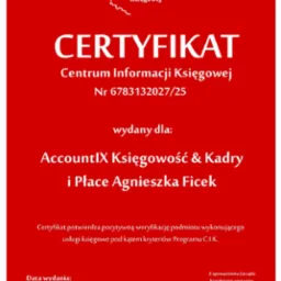 Certyfikat księgowego