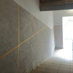 Usługi remontowo-budowlane Paweł Biel - Imitacja betonu ze złotymi paskami + malowanie ścian i sufitu