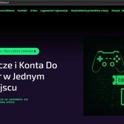 MDS SOFTWARE SOLUTIONS GROUP SPÓŁKA Z OGRANICZONĄ ODPOWIEDZIALNOŚCIĄ - Strona sklepu online z kluczami i kontami do gier, z grafiką kontrolera, komputera i monitora. Oferta: klucze i konta do gier w jednym miejscu. Grafika w zielonej tonacji.