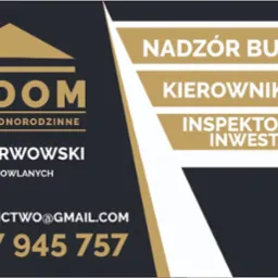 Wizytówka firmy EKO DOM, budownictwo jednorodzinne, Inż. Piotr Karwowski, numer uprawnień budowlanych, adres e-mail i numer telefonu. Oferuje nadzór budowlany, usługi kierownika budowy i inspektora...