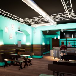 Architekt Marek Nodzyński - Wizualizacja wnętrza klubu - Uniwersytet Morski w Gdyni.