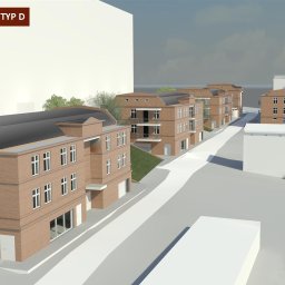 Koncepcja zabudowy ulicy Ogińskiego, koło Kartuskiej w Gdańsku. Zabudowa wielorodzinna, budynek dla seniora wraz z budynkiem usługowym. Obecnie inwestycja jest realizowana.