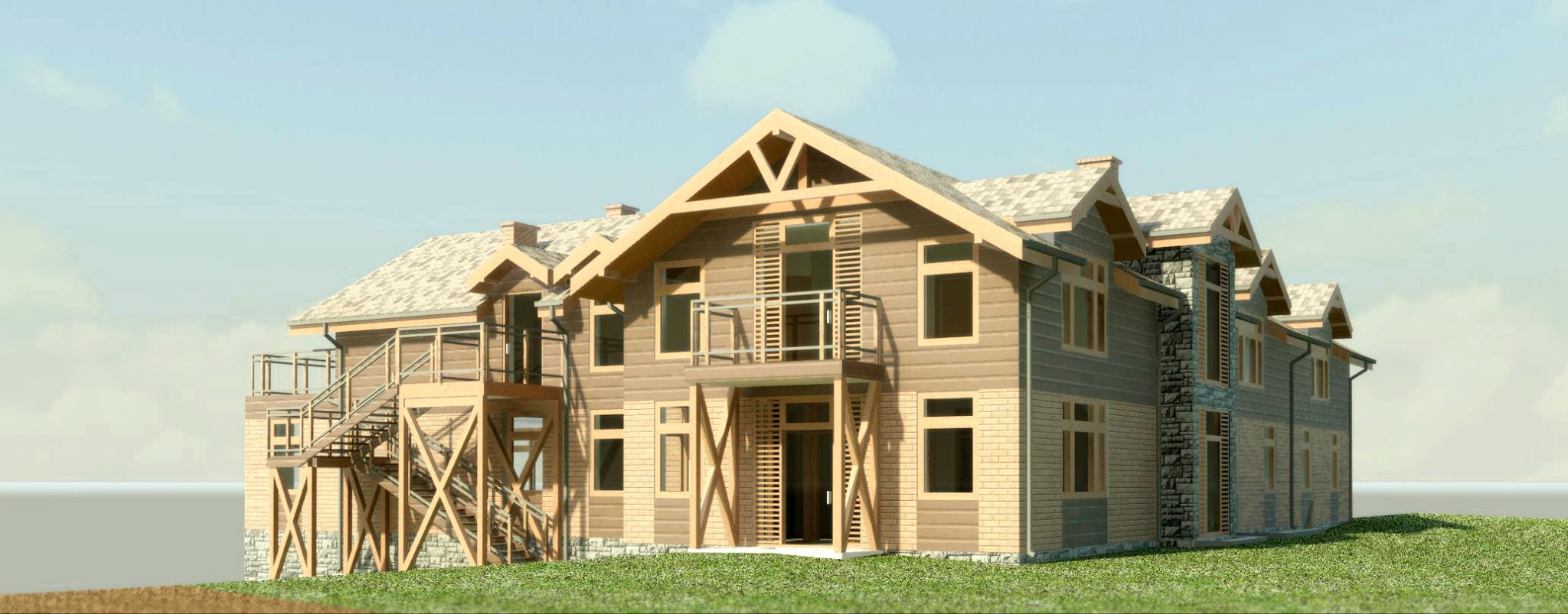 Projekt motelu Złoty Kłos w Szenajdzie. Koncepcja, projekt budowlany oraz wykonawczy.