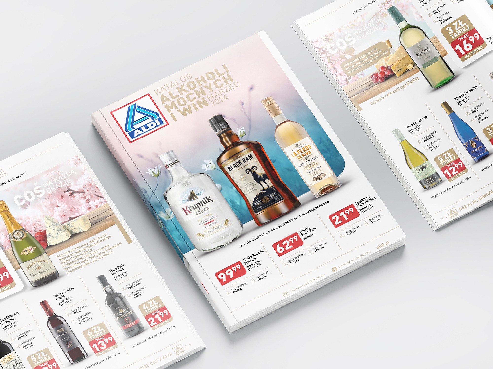 Jeden z wielu katalogów alkoholowych dla ALDI, który co miesiąc opuszcza naszą agencję w świat