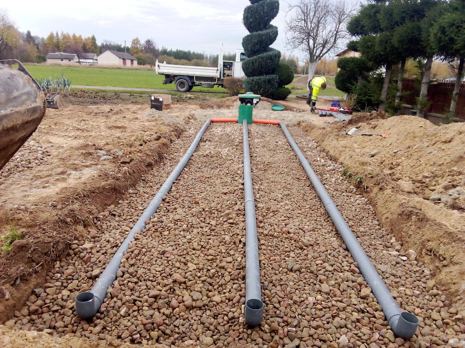 Poletko drenażowe za oczyszczalnią ekologiczną Metria 2000l 2k