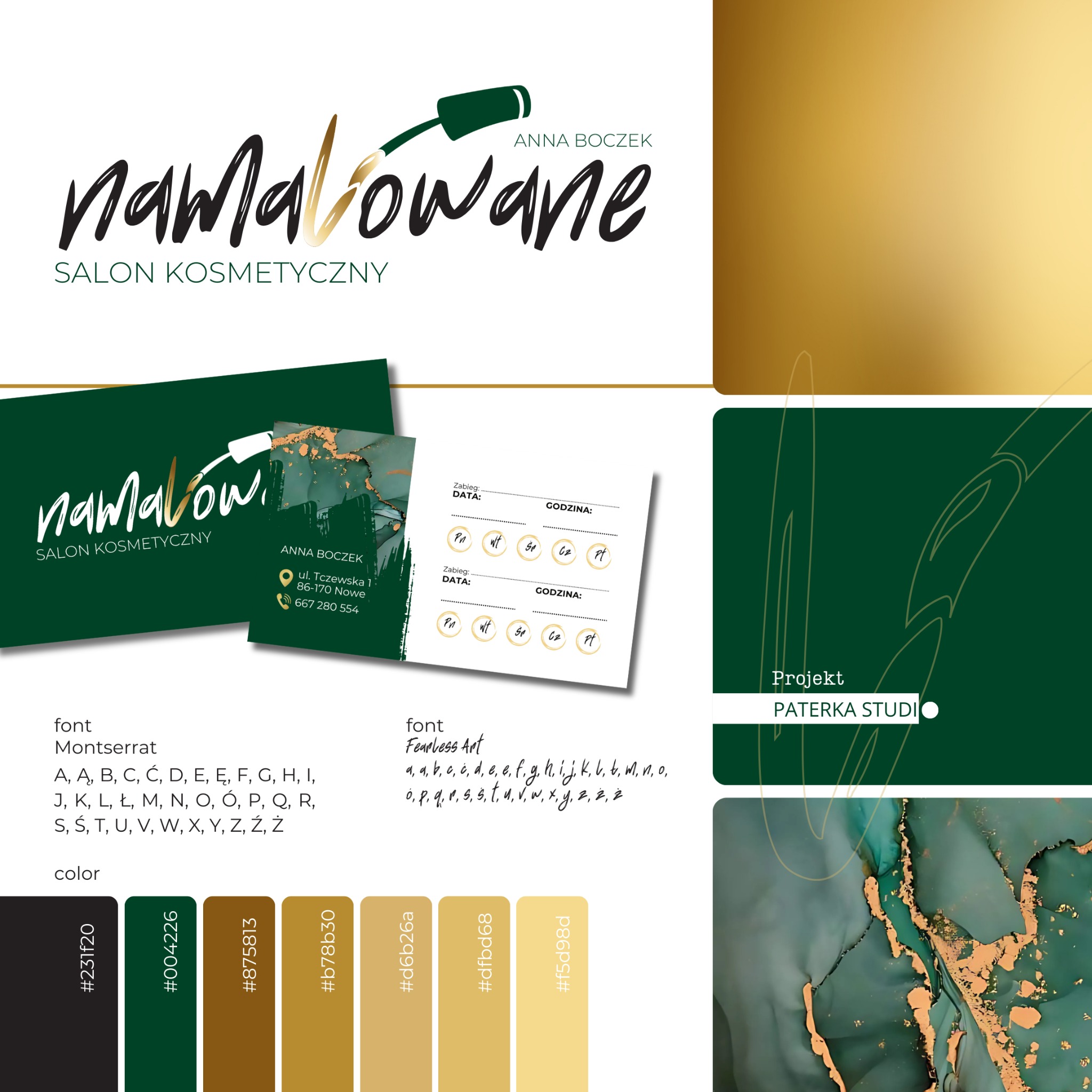 Logo dla salonu kosmetycznego Namalowane