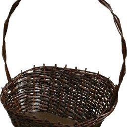 Wik-Pex - Brązowy, wiklinowy kosz z uchwytem, widoczny na białym tle, z logo producenta w lewym dolnym rogu.