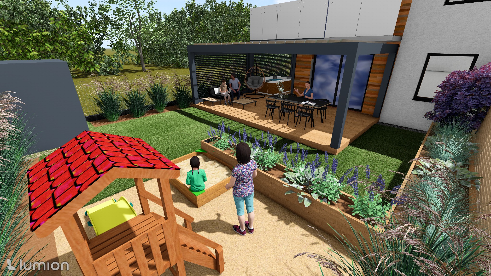 Projekt ogrodu przy budynku wielorodzinnym