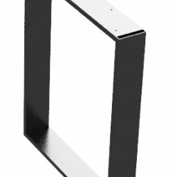 adam Al-Dorani - Metalowa rama w kształcie prostokąta, prawdopodobnie element konstrukcyjny, widoczne otwory montażowe.